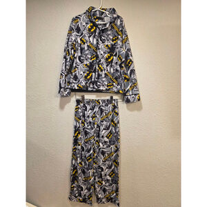 Boys Batman Button Up Pajamas Size 8